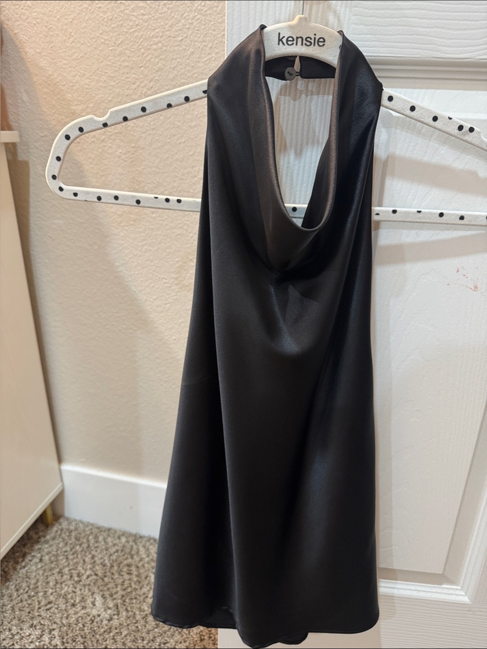 Zara Black Strapless Cowl Satin Dress